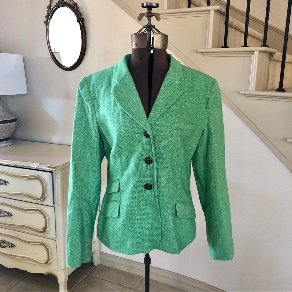 Vineyard Vines Green Herringbone Blazer 3 Button